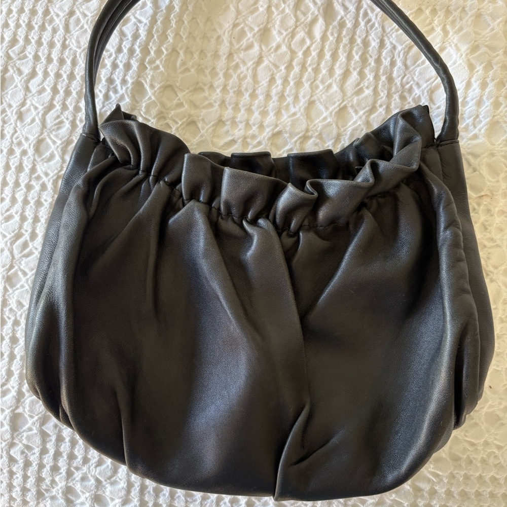 Loeffler Randall Black Hobo Bag with Ruched Opening